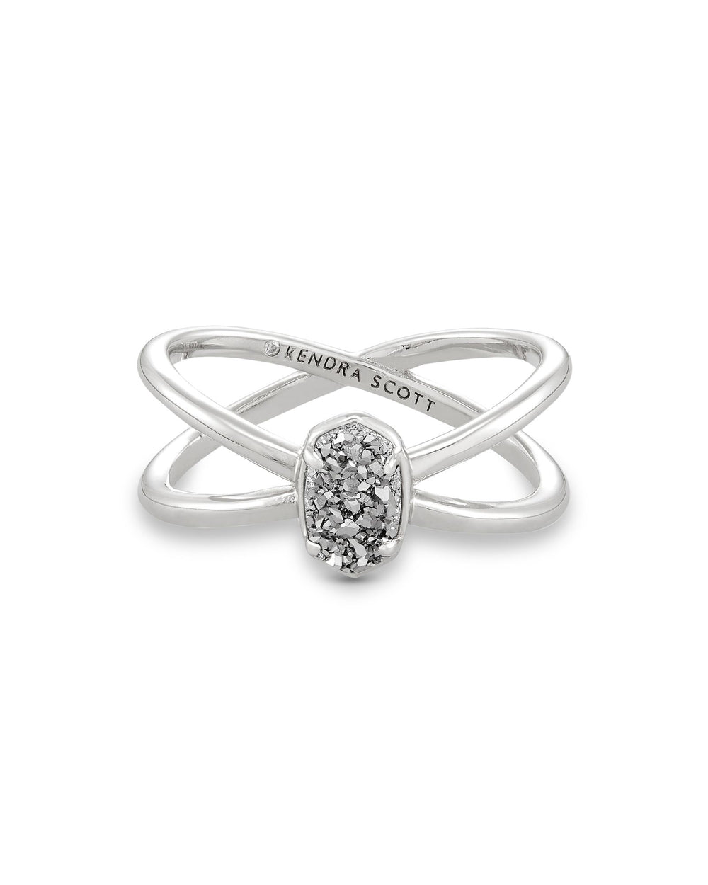 Emilie Double Band Ring - Platinum Drusy