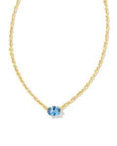Cailin Necklace Gold in Blue Violet