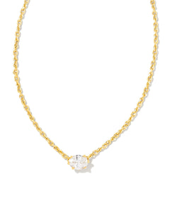 Cailin Necklace Gold in White Crystal