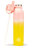 Pink & Yellow Ombre XOXO Water Bottle
