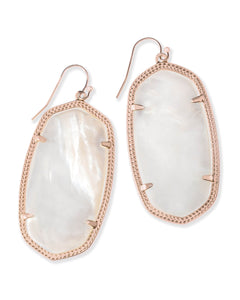 Danielle Rose Gold Statement Earrings in Mother of Pearl