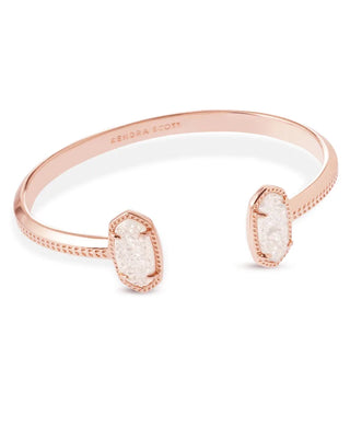 Elton Rose Gold Cuff Bracelet in Iridescent Drusy