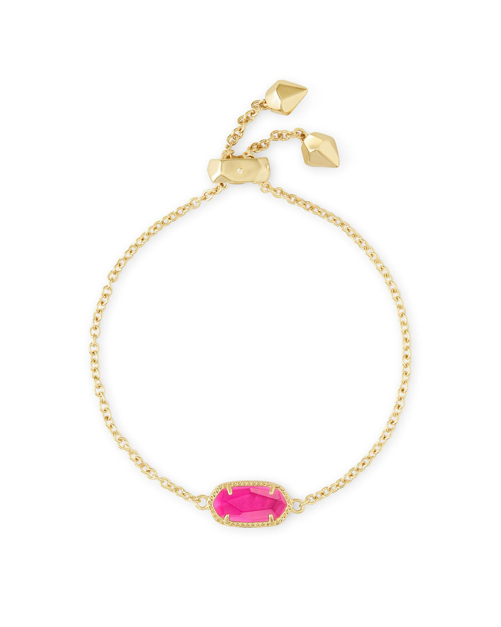 Elaina Gold Adjustable Chain Bracelet in Azalea