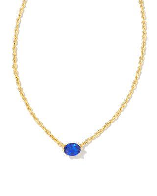 Cailin Necklace Gold in Blue Crystal