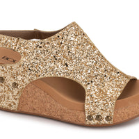 Carley Wedge - Gold Glitter