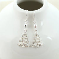 White Filigree Tree Earrings