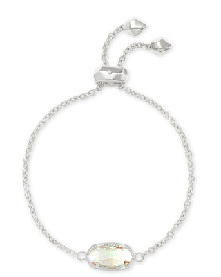 Style | Elaina adjustable chain bracelet
Colorway | Silver in Dichroic Glass
Brand | Kendra Scott