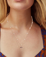 Elisa Rose Gold Multi Strand Necklace in Rose Gold Drusy
