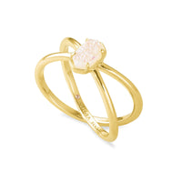 Emilie Double Band Ring Gold in Iridescent Drusy