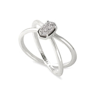 Emilie Double Band Ring Silver in Platinum Drusy