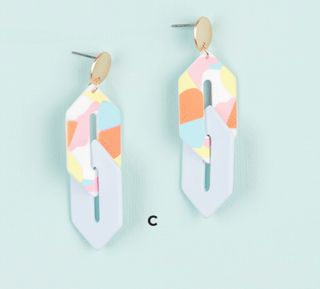 Brinn Coral Setting Sun Earring