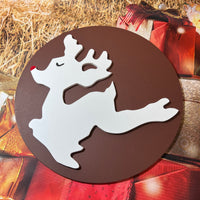 Home Sign Insert - Flying Rudolph Brown