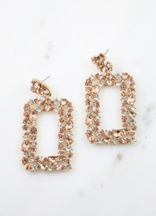 Sondra Square Jeweled Earring Champagne