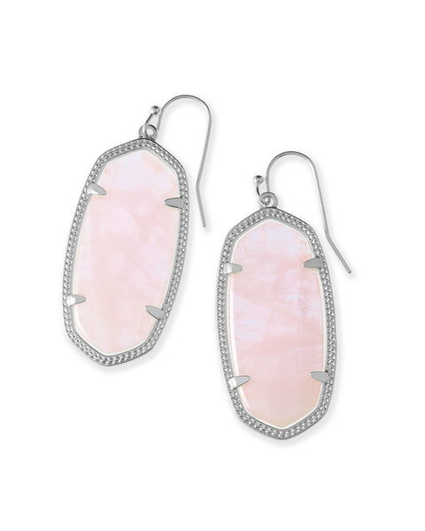Kendra Scott 
kendra scott earring 
Elle Silver Drop Earrings in Rose Quartz