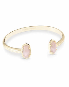 Kendra Scott | Elton Gold Cuff Bracelet in Rose Quartz