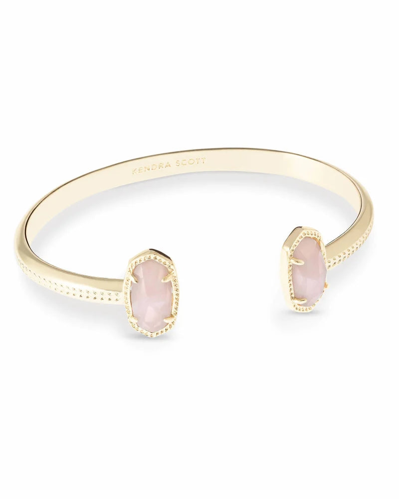 Kendra Scott | Elton Gold Cuff Bracelet in Rose Quartz