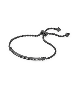 Style | Minimal Ott adjustable chain bracelet
Color | Gun Metal
Material | Cubic zirconia
Length | 9 inches fully extended
Closure | Adjustable sliding bead
Brand | Kendra Scott