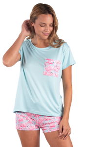 Tshirt PJ Set - Flamingo
