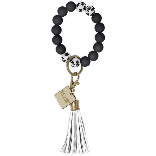 Silicone Beaded Bracelet Key Chain -Paw Print
