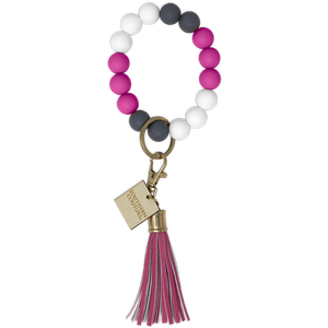 Silicone Beaded Bracelet Key Chain - Just Pinky