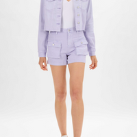 Judy Blue - High-Rise Lavender Cargo Shorts
