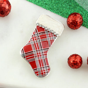 Plaid Stocking Pendant