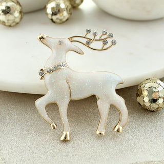 Gold Glitter Reindeer Pendant