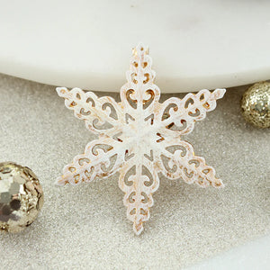 Gold Rustic Snowflake Pendant
