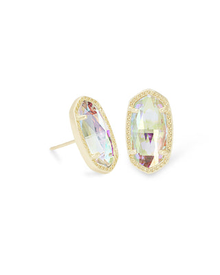 Ellie Gold Stud Earrings in Dichroic Glass