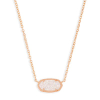 Elisa Rose Gold Pendant in Iridescent Drusy