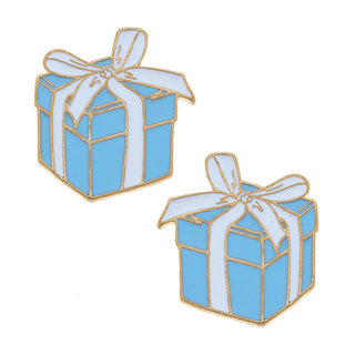Blue Millie Enamel Present Stud Earrings