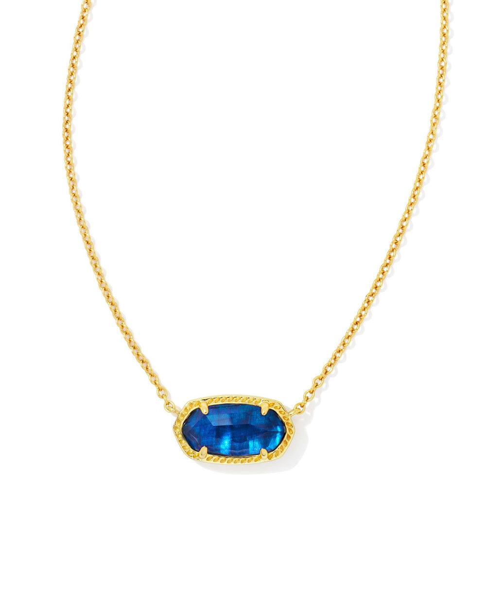 9608800089 Elisa Gold Pendant Necklace in Navy Abalone