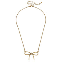 Alexis Bow Pendant Necklace in Worn Gold
