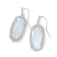 Dani Silver Drop Earrings in White Opal