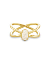 Emilie Double Band Ring - Gold Iridescent Drusy
