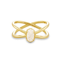 Emilie Double Band Ring - Gold Iridescent Drusy