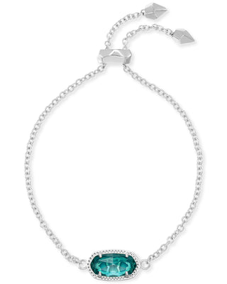 Elaina Silver Adjustable Chain Bracelet in London Blue