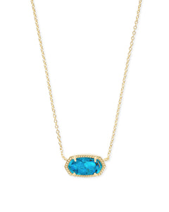 Elisa Gold Pendant Necklace In Bronze Veined Turquoise