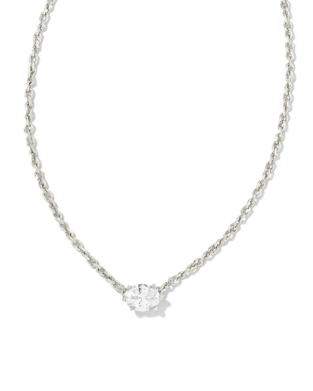 Cailin Necklace Silver in White Crystal
