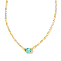 Cailin Necklace Gold in Aqua Crystal