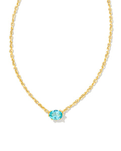 Cailin Necklace Gold in Aqua Crystal