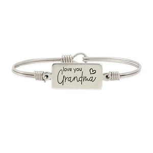 Grandma Silver Bangle Bracelet