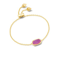 Elaina Gold Adjustable Chain Bracelet in Mulberry Drusy
