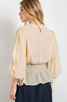 Cream Chiffon Sparkle Top
