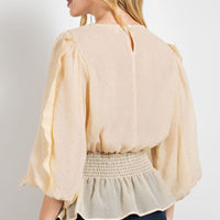 Cream Chiffon Sparkle Top