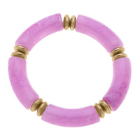 Lelani Resin Disc Stretch Bracelet in Lavender