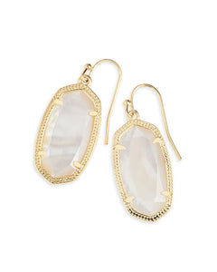 Dani Gold Drop Earrings in Ivory Mother of Pearl