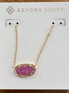 9608803728 Elisa Gold Pendant Necklace in Mulberry Drusy