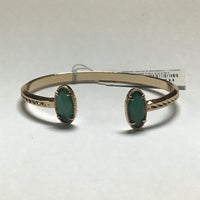 Turquoise Two Stone Bangle Bracelet