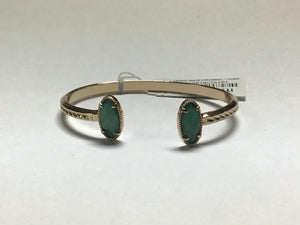 Turquoise Two Stone Bangle Bracelet